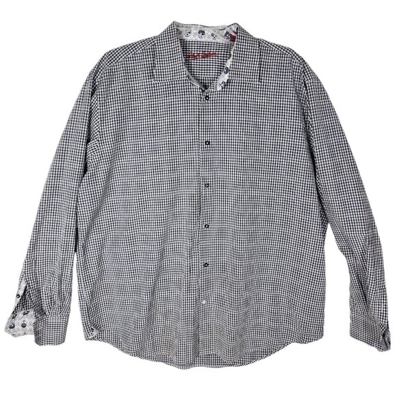 Robert Graham Other - Robert Graham Men's Stars Checkered Button Up Long Sleeve Shirt Size XL Gray